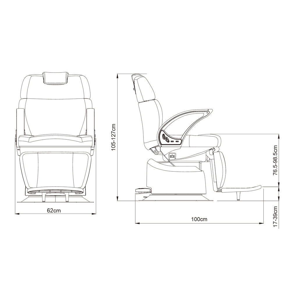 Prestige Electrical Barber Chair -4 Motors With Hand & Foot Remote