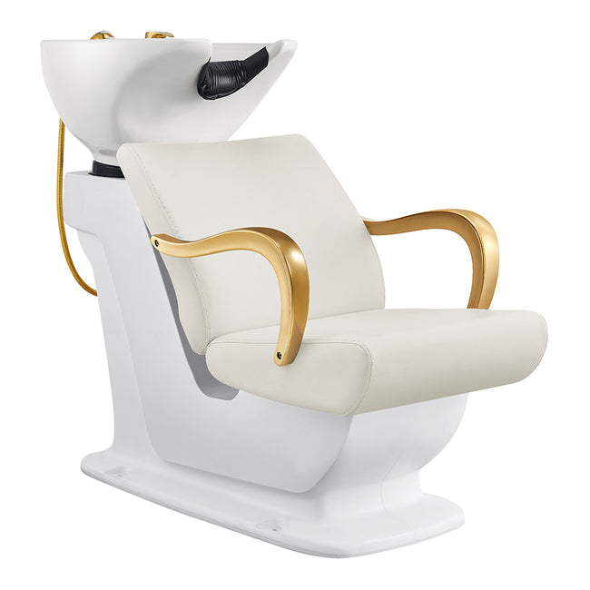 Unidad de champú Beckman Gold Salon con asiento ajustable